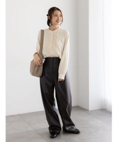 Te chichi フロントフリルバイカラーブラウス