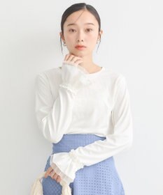 earth music&ecology フリルスリーブリブプルオーバー