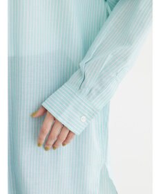 Green Parks 綿麻混タブ付オーバーサイズシャツチュニック