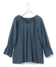 23区 L 【洗える】クリアトリコットジャージー ギャザーデザイン カットソー