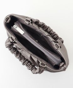 LA BAGAGERIE シープレザー ギャザーハンドル2wayラウンドトートバッグ