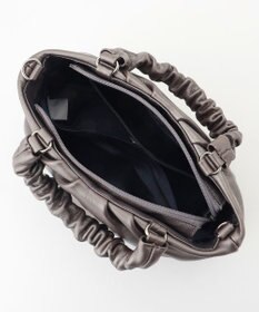 LA BAGAGERIE シープレザー ギャザーハンドル2wayラウンドトートバッグ