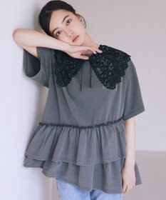 earth music&ecology 異素材ドッキンググラフィックTシャツ