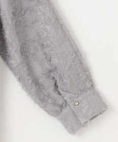 Feroux 【洗える】ジャカードフリルブラウス