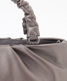 LA BAGAGERIE シープレザー ギャザーハンドル2wayラウンドトートバッグ