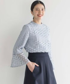 組曲 【WEB限定】フラワーレース 袖フレアトップス