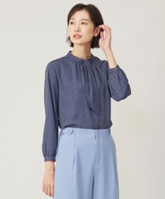 J.PRESS LADIES 幾何プリント モックネック カットソー