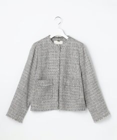 自由区 L 【17号サイズまで展開・カタログ掲載】ライトミックスツイード ジャケット