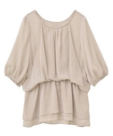 earth music&ecology レイヤードライクドット柄ブラウス