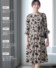 Tiaclasse 【安田美沙子さん着用・洗える】フラワーフロッキーワンピース