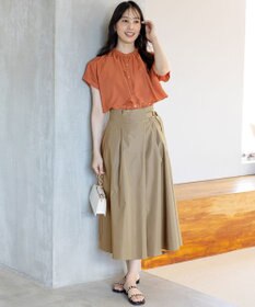 ANY SIS L 【洗える】バンドカラーレイヤード ブラウス