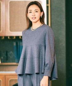 自由区 L 【SHIHOさん着用】ソフトウールブレンドペプラム ブラウス