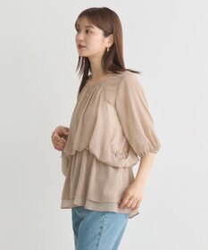 earth music&ecology レイヤードライクドット柄ブラウス