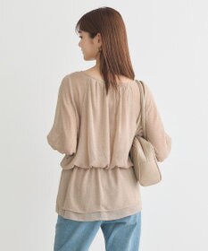 earth music&ecology レイヤードライクドット柄ブラウス