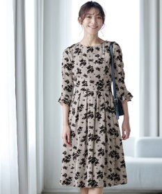 Tiaclasse 【安田美沙子さん着用・洗える】フラワーフロッキーワンピース