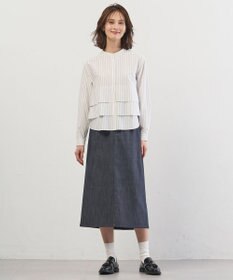 J.PRESS LADIES 【WEB限定】セルロースシャンブレー ナロー スカート