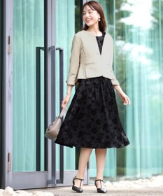 Tiaclasse 【安田美沙子さん着用・洗える】フラワーフロッキーワンピース