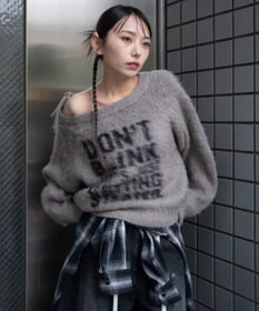 WEGO シャギー2WAYグラフィックワンショルニット