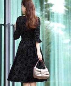 Tiaclasse 【安田美沙子さん着用・洗える】フラワーフロッキーワンピース