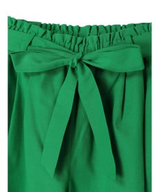 Green Parks 綿麻混リボン付ワイドパンツ