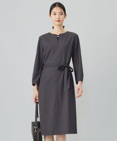 J.PRESS LADIES L 【洗える】T/Rウォッシャブルギャバ パール釦 ワンピース