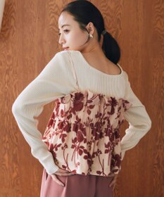 earth music&ecology ベロアフラワービスチェ