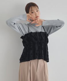 earth music&ecology ベロアフラワービスチェ