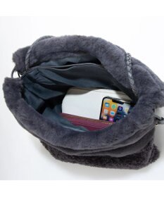 UNBILLION cachecache 切り替えエコファー三つ口巾着トート