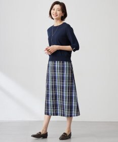 J.PRESS LADIES 【洗える】BASIC HT COTTON クールネック プルオーバー