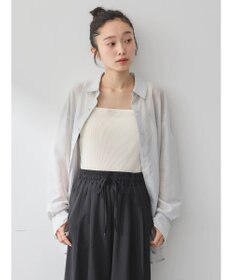 earth music&ecology バックスリットシアーシャツ