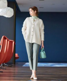 Tiaclasse 【洗える】クルーネックメランジカーディガン