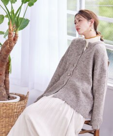 Tiaclasse 【洗える】クルーネックメランジカーディガン