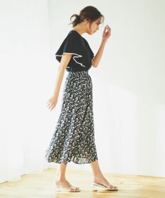 Feroux 【UVケア】バイカラーラッフルスリーブ Ｔシャツ