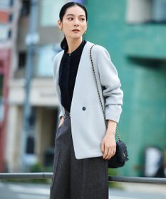 ICB L 【洗える】コンパクトWフェイス ノーカラージャケット