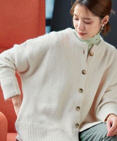 Tiaclasse 【洗える】クルーネックメランジカーディガン