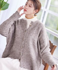 Tiaclasse 【洗える】クルーネックメランジカーディガン