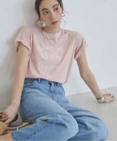 WEGO 【ANGIE VINTAGE】スラブ天竺ロゴプリントTシャツ