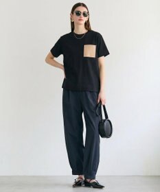 BEIGE， TORENIA / レザーポケットコットンクルーネックTシャツ
