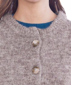 Tiaclasse 【洗える】クルーネックメランジカーディガン