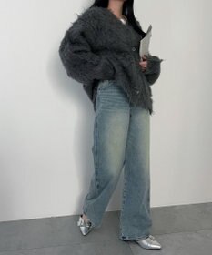 WEGO 【新色追加/美脚/XSSMLサイズ展開】ストレートデニムパンツ