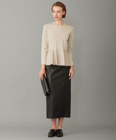 ICB 【洗える】シンセティックヤーン ペプラムニット