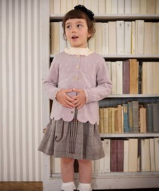 ANY KIDS リボン ジャガード カーディガン