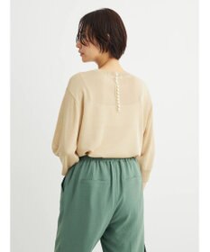 Green Parks ・ＥＬＥＮＣＡＲＥ　ＤＵＥバックパールシアー５分ニット
