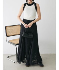 Green Parks デザインヘム配色ニットタンクトップ