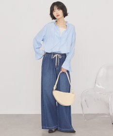 AMERICAN HOLIC スタンドフリルストライプスキッパーブラウス