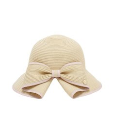 Maison de FLEUR 【手洗い可能】リボンスリットパイピングハット
