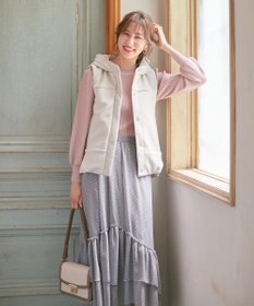 ANY SIS 【2WAY】リボン付き パフスリーブリブ ニット