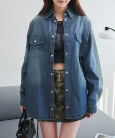 WEGO デニムウエスタンBIGシャツ