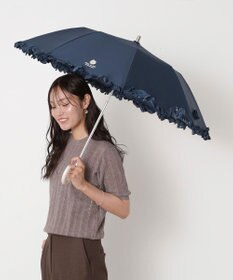 MOONBAT 【一級遮光/晴雨兼用/遮熱/UV】PAUL&JOE ACCESSOIRES(ポール & ジョー)晴雨兼用日傘 クリザンテームワンポイントフリル