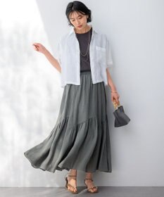 23区 S 【洗える】LIBECOリネン クロップド シャツ